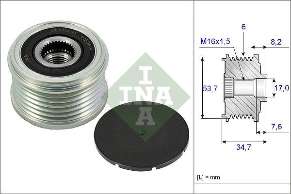 INA Alternator Freewheel Clutch Article number: 535 0224 10 cheaply