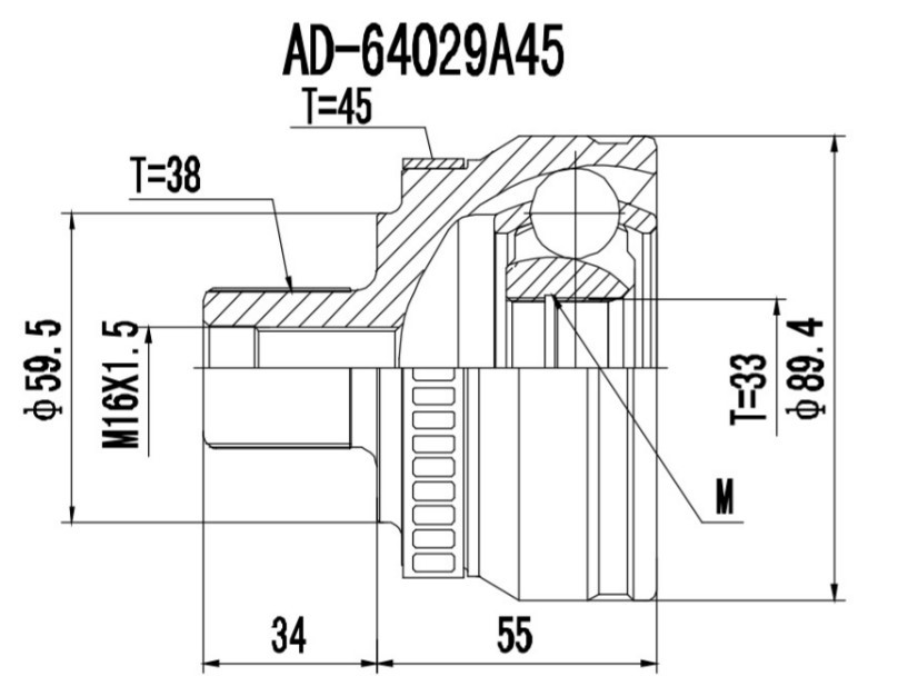 PROCARO Joint kit, drive shaft Article number: 77-AU-550 cheaply