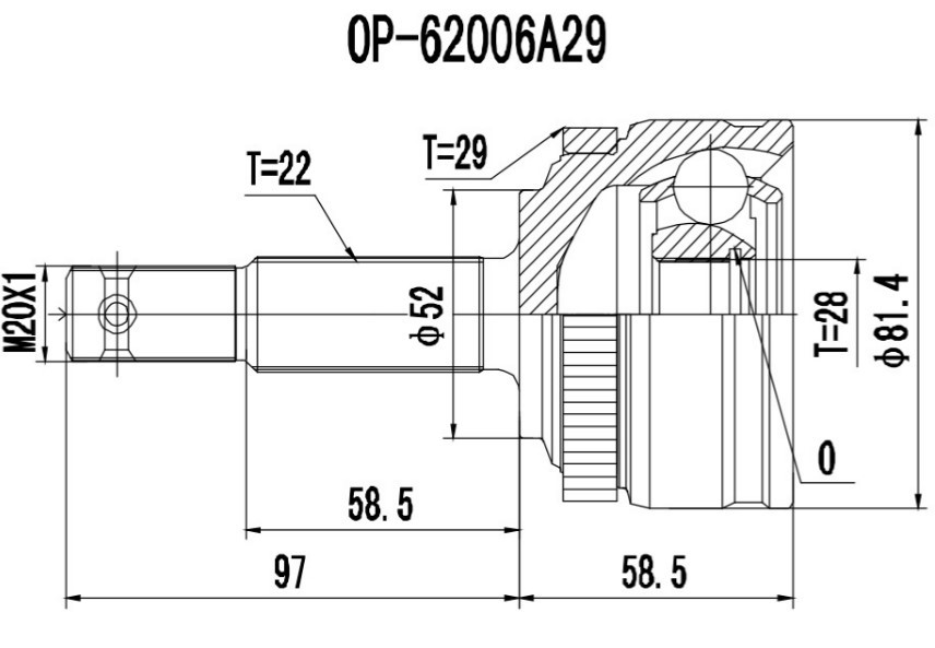 PROCARO Joint kit, drive shaft Article number: 77-OP-150 cheaply