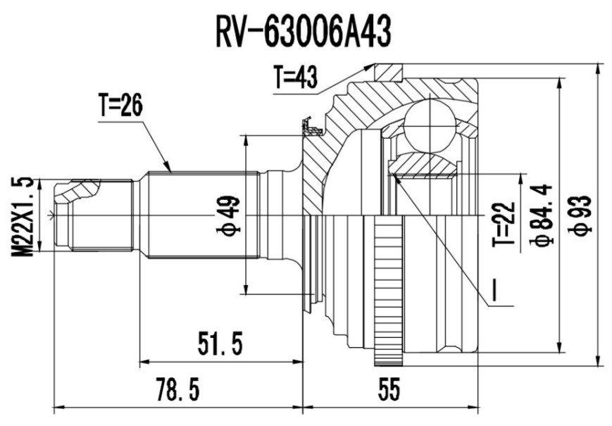 PROCARO Joint kit, drive shaft Article number: 77-RV-100 cheaply