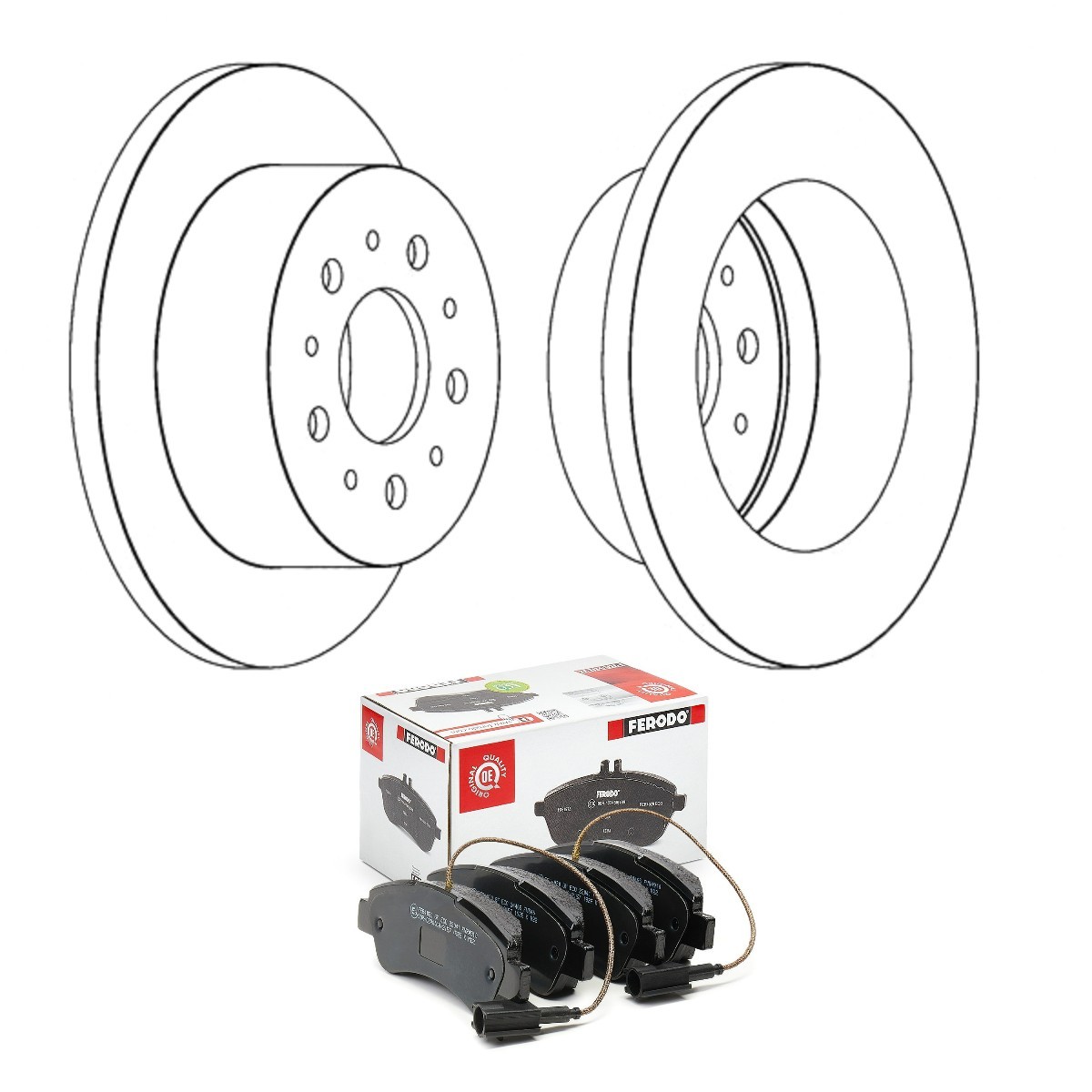 FERODO Brake discs and pads set Article number: FRD3405N0098 cheaply