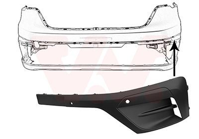 VAN WEZEL 4423583 Bumper moulding TRAFIC 2.0 dCi 170 (JGMM, JGMV) 170 PS Diesel