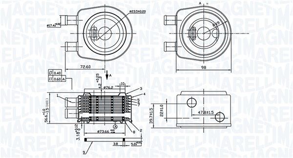 MAGNETI MARELLI Engine oil cooler Article number: 350300005300 cheaply