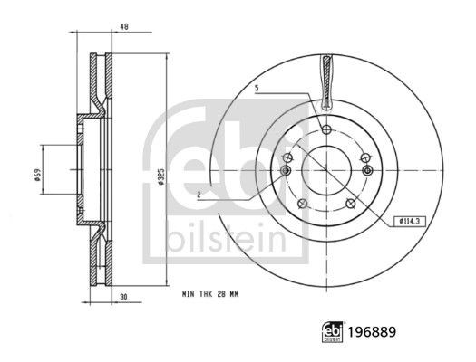 FEBI BILSTEIN Brake disc Article number: 196889 cheaply