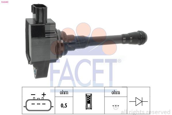 FACET Ignition coil Article number: 9.6543 cheaply