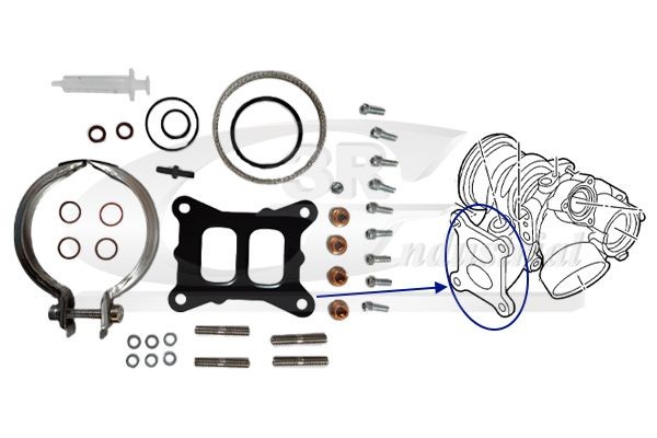 3RG 19731 Mounting Kit, charger OCTAVIA 2.0 TSI RS 245 PS Petrol