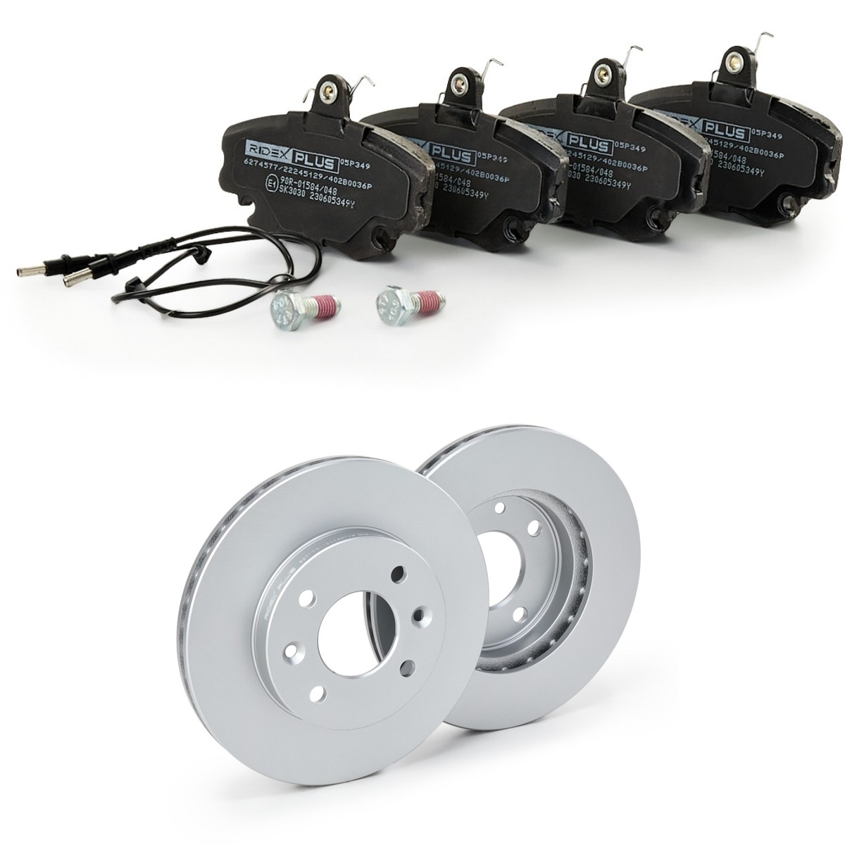 RIDEX PLUS Brake discs and pads set Article number: 3405B0060P cheaply