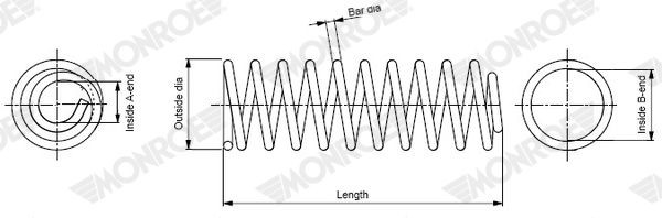 MONROE Coil spring Article number: SP4975 cheaply