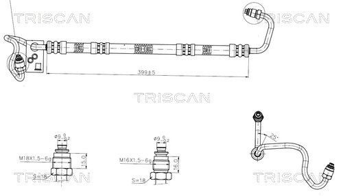 TRISCAN Hydraulic Hose, steering system Article number: 8516 24005 cheaply