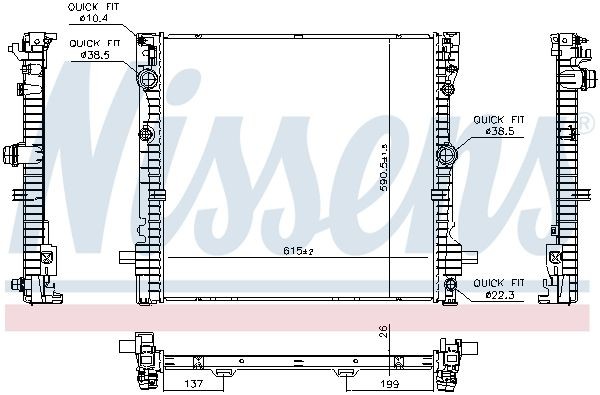 NISSENS Engine radiator Article number: 606876 cheaply