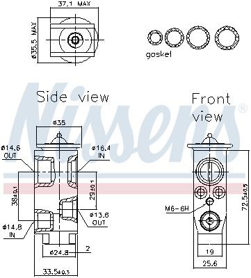 NISSENS AC expansion valve Article number: 999283 cheaply