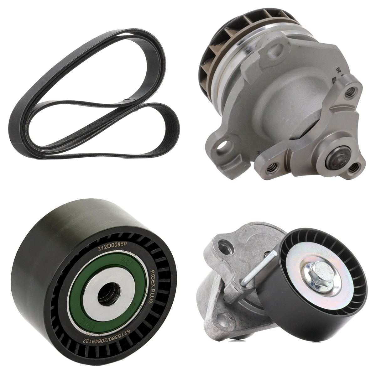 RIDEX PLUS Water Pump + V-Ribbed Belt Kit Article number: 4172P0097P cheaply