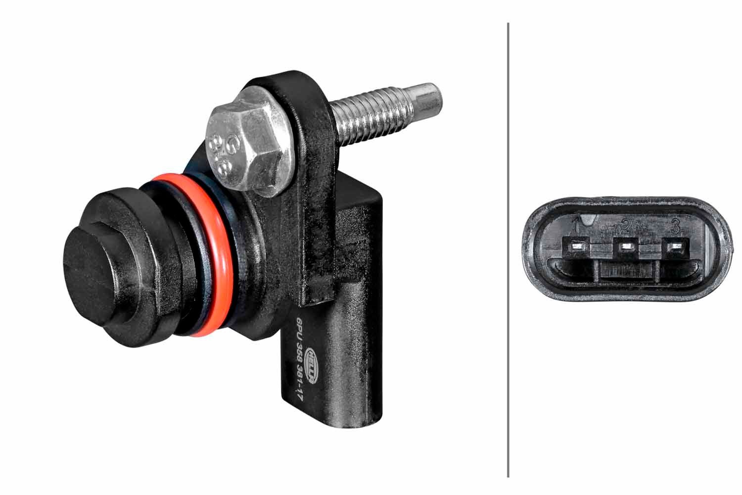 HELLA Camshaft position sensor Article number: 6PU 358 381-171 cheaply