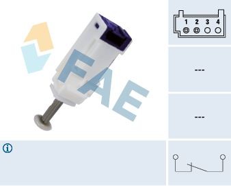FAE 24792 Switch, clutch control (cruise control) NEMO 1.4 73 PS Petrol