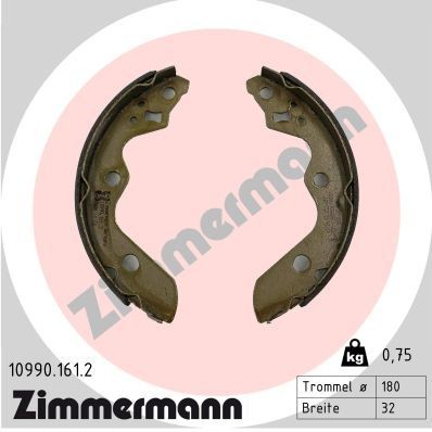 ZIMMERMANN Brake Shoe Set Article number: 10990.161.2 cheaply