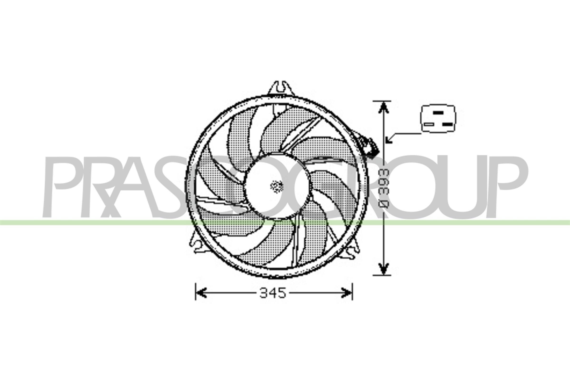PRASCO Fan, radiator Article number: OP700F002 cheaply