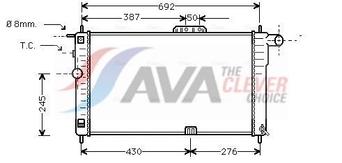 AVA COOLING SYSTEMS Engine radiator Article number: DWA2001 cheaply