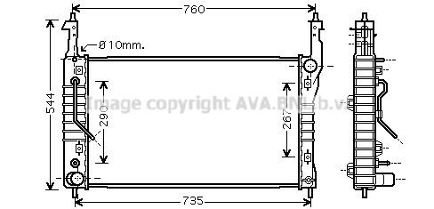 AVA COOLING SYSTEMS Engine radiator Article number: OL2424 cheaply