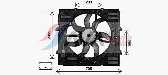 AVA COOLING SYSTEMS Fan, radiator Article number: TO7534 cheaply