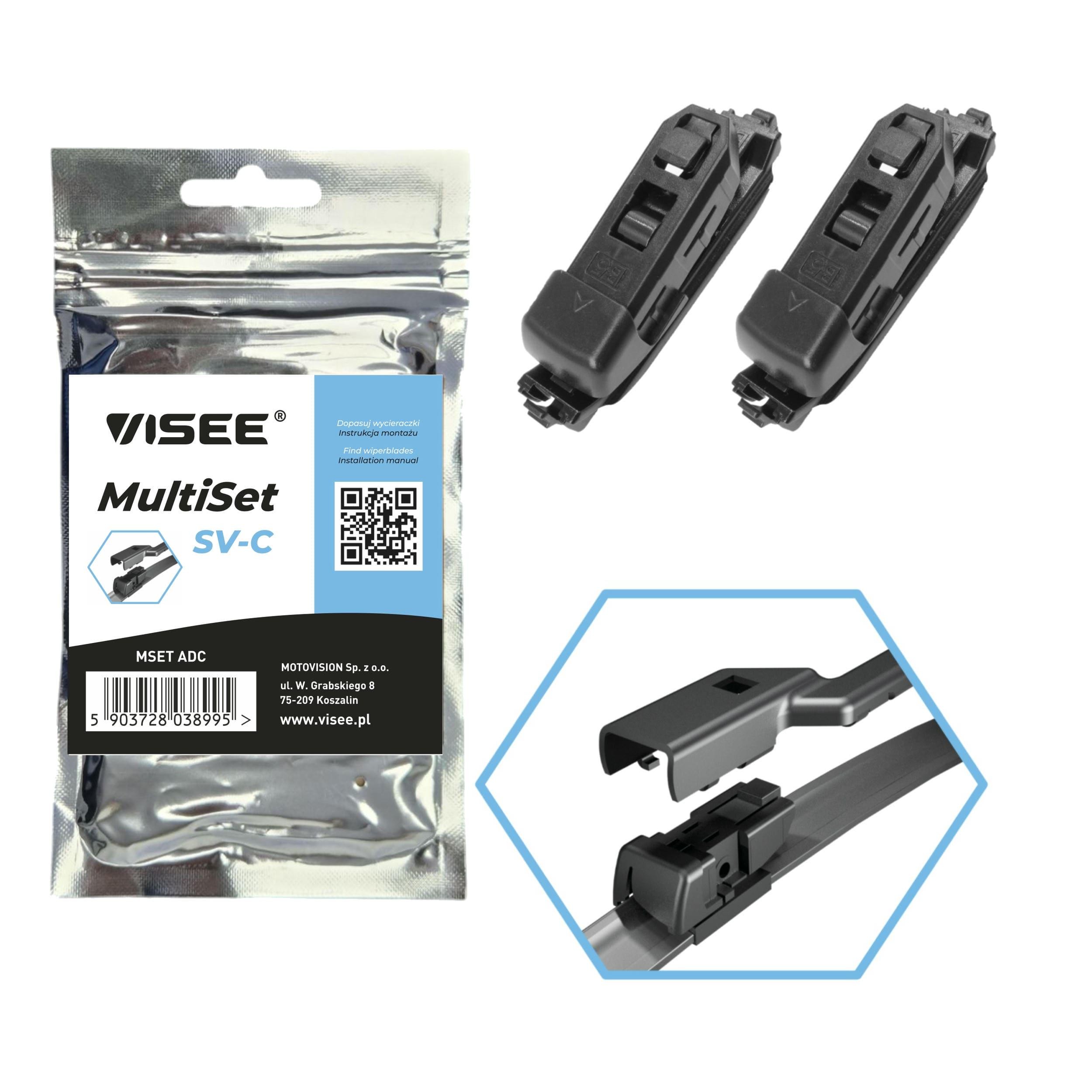 VISEE MSET ADC Adapter, wiper blade TRANSIT CUSTOM 2.0 EcoBlue 170 PS Diesel