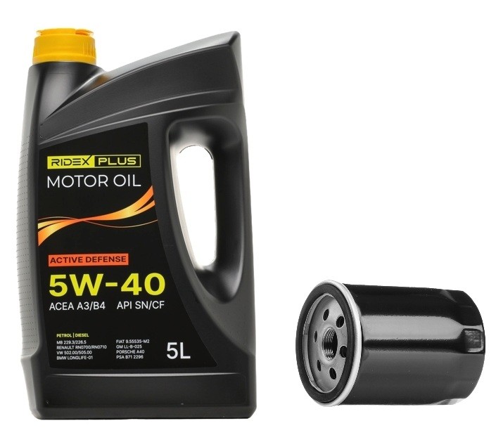 RIDEX PLUS 100374T0257P Filtersæt med motorolie i30 1.6 122 HK Benzin 2012