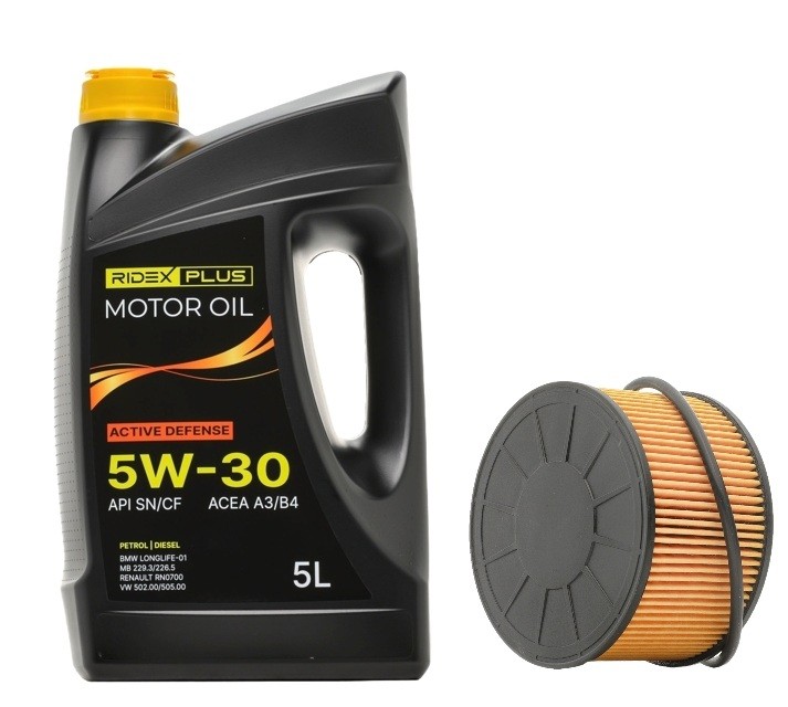 RIDEX PLUS 100374T0266P Filter set with engine oil MEGANE 1.2 TCe 100 (B9MS) 100 PS Petrol