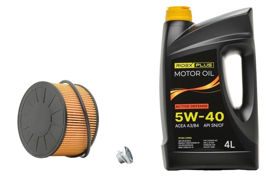 RIDEX PLUS 100374T0270P Filter set with engine oil MEGANE 1.2 TCe 100 (B9MS) 100 PS Petrol