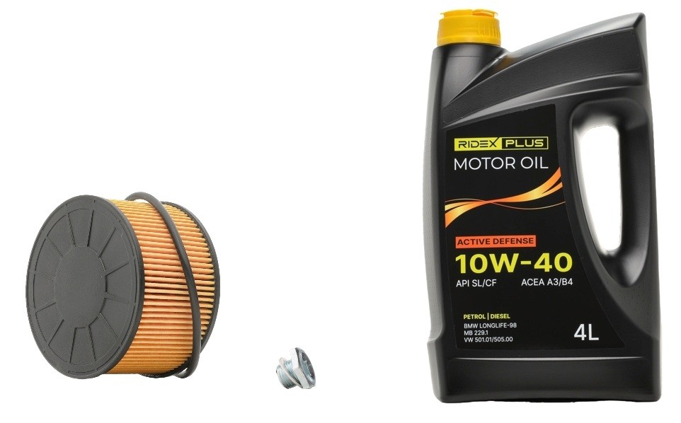 RIDEX PLUS 100374T0302P Filter set with engine oil MEGANE 1.2 TCe 100 (B9MS) 100 PS Petrol