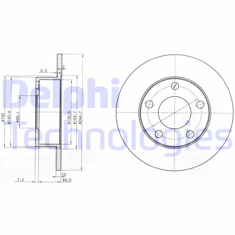 DELPHI Brake disc Article number: BG3382 cheaply