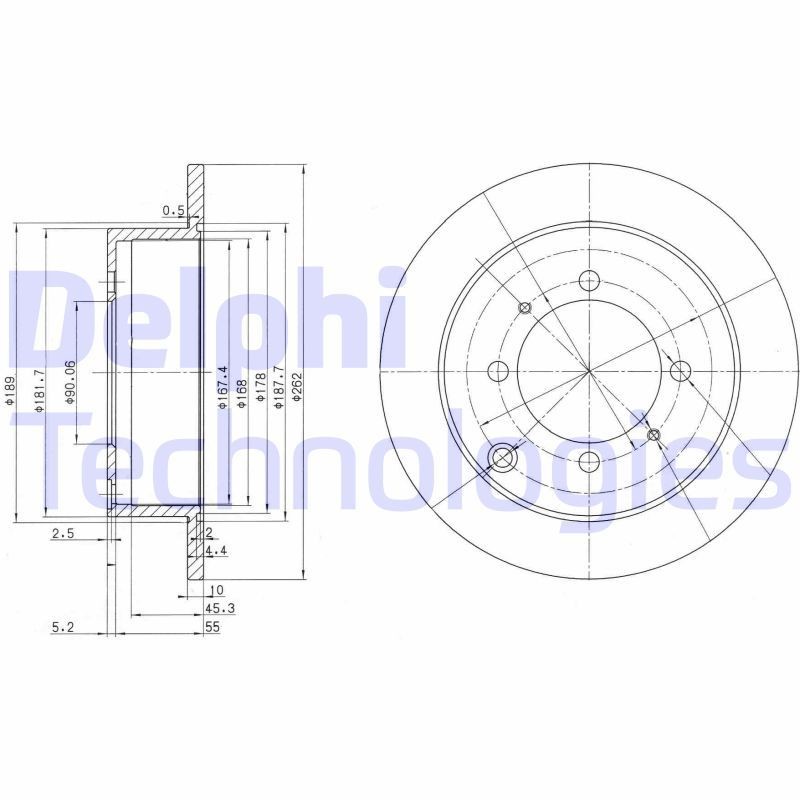 DELPHI Brake disc Article number: BG3400 cheaply