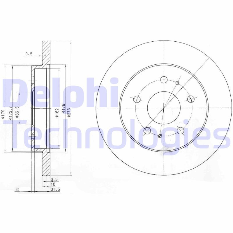 DELPHI Brake disc Article number: BG3607 cheaply