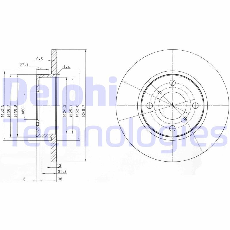 DELPHI Brake disc Article number: BG3769 cheaply