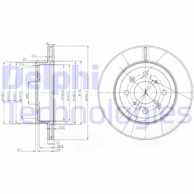 DELPHI Brake disc Article number: BG3884 cheaply