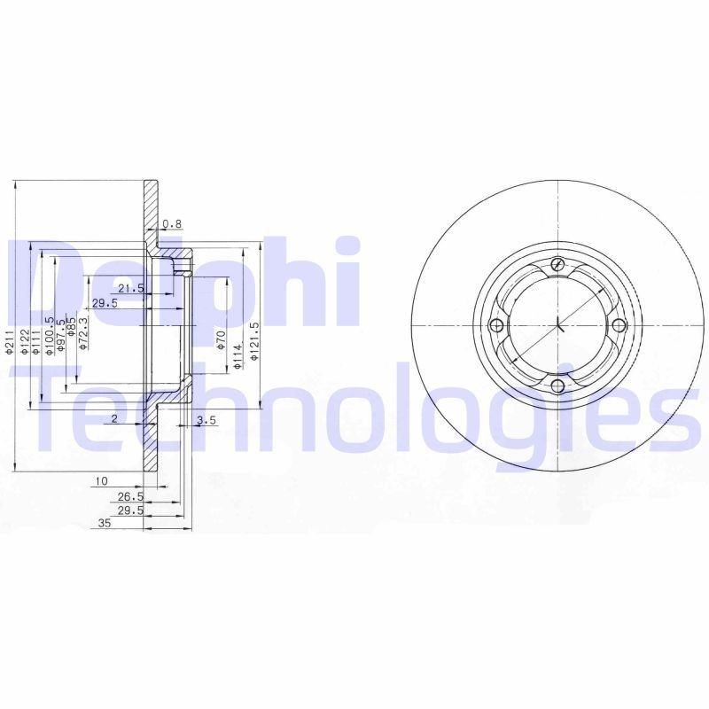 DELPHI Brake disc Article number: BG2533 cheaply