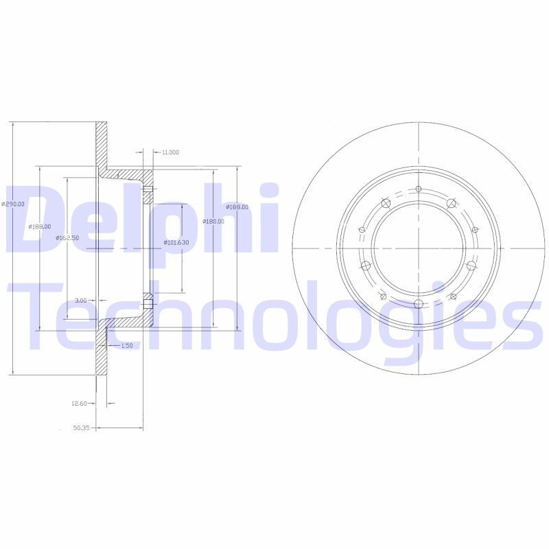 DELPHI Brake disc Article number: BG2799 cheaply