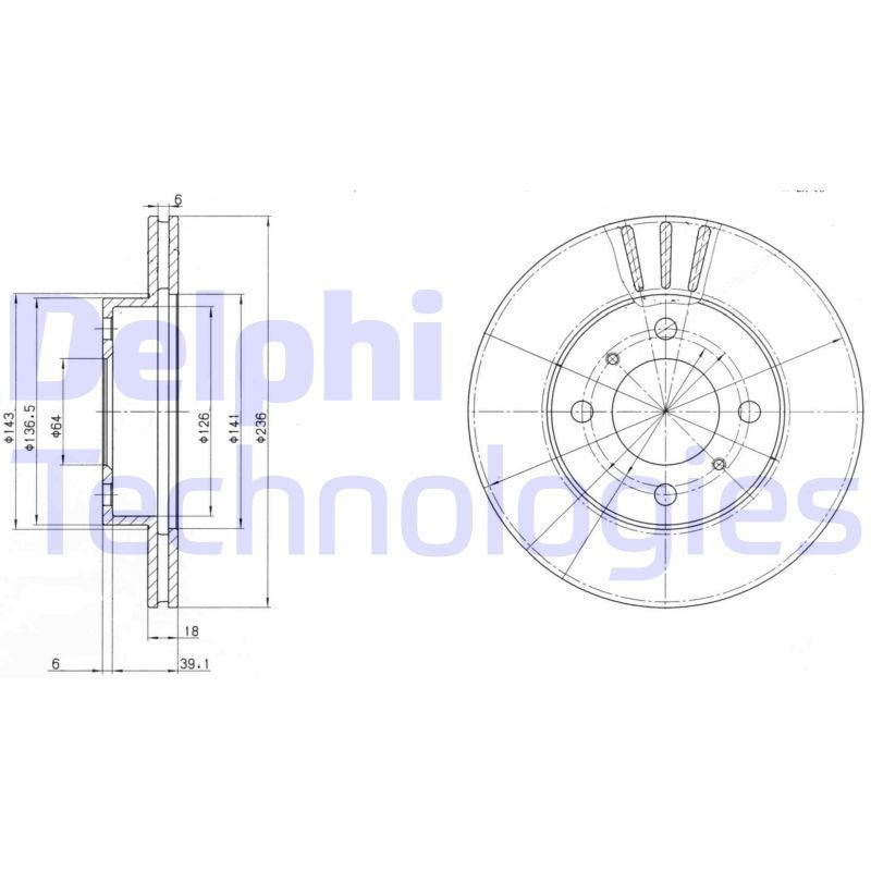 DELPHI Brake disc Article number: BG2810 cheaply