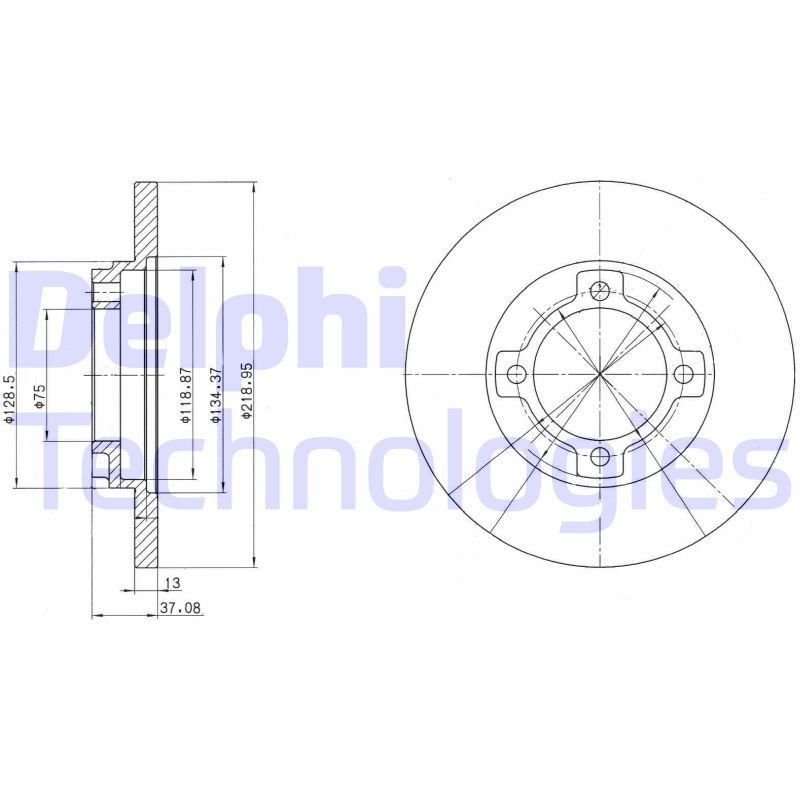 DELPHI Bremseskive Varenummer: BG3083 billige