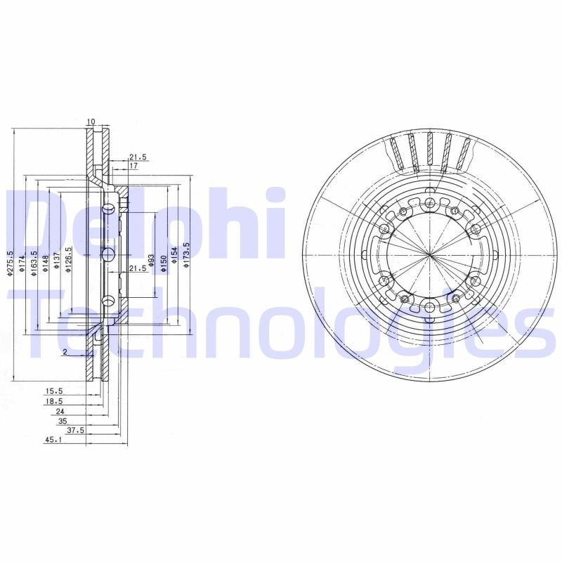 DELPHI Tarcza hamulcowa Numer artykułu: BG3115 niedrogo