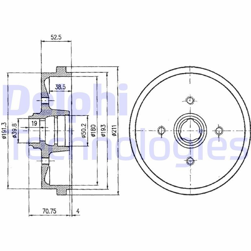 DELPHI Brake drum Article number: BF96 cheaply