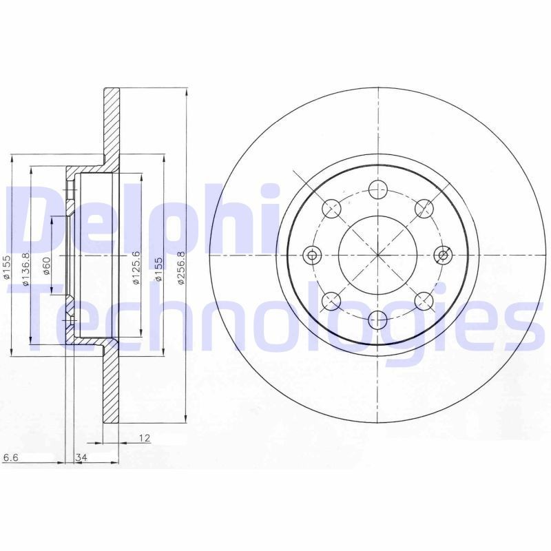 DELPHI Brake disc Article number: BG4155 cheaply