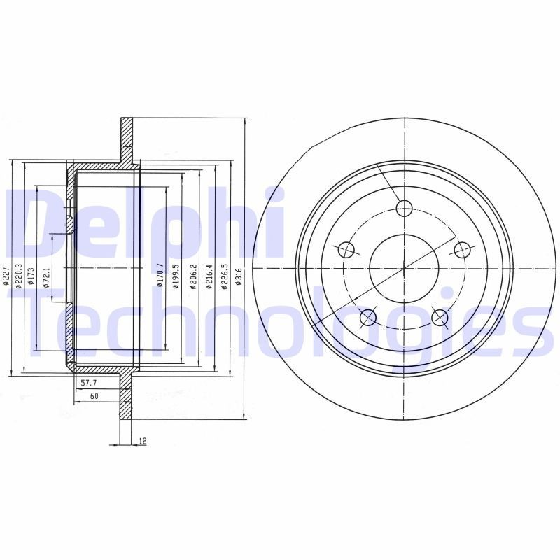 DELPHI Brake disc Article number: BG4157 cheaply