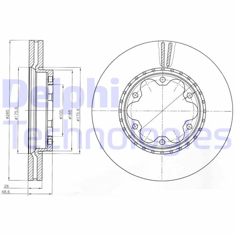 DELPHI Brake disc Article number: BG4210 cheaply