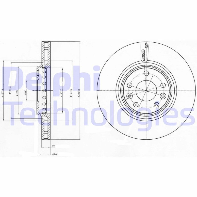 DELPHI Brake disc Article number: BG4266 cheaply