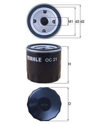 MAHLE ORIGINAL Oil filter Article number: OC 21 cheaply