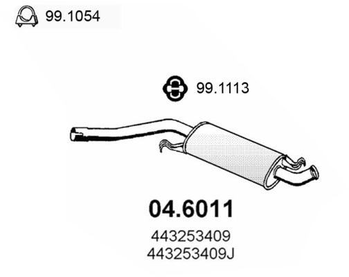 ASSO Middle silencer Article number: 04.6011 cheaply