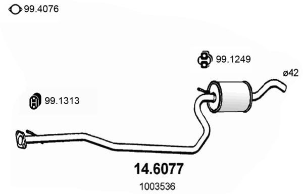ASSO Middle silencer Article number: 14.6077 cheaply