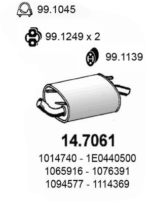 ASSO Rear silencer Article number: 14.7061 cheaply