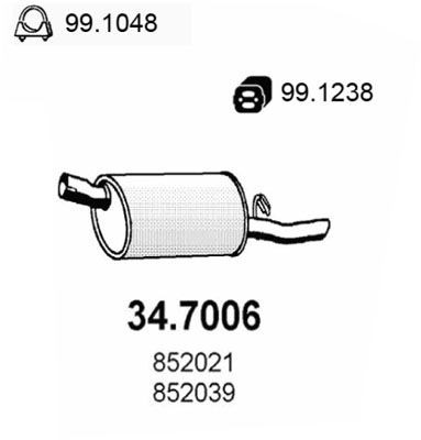 ASSO Rear silencer Article number: 34.7006 cheaply