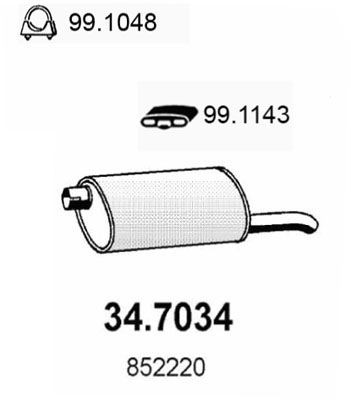 ASSO Rear silencer Article number: 34.7034 cheaply