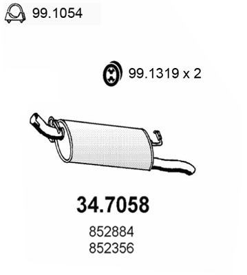 ASSO Rear silencer Article number: 34.7058 cheaply